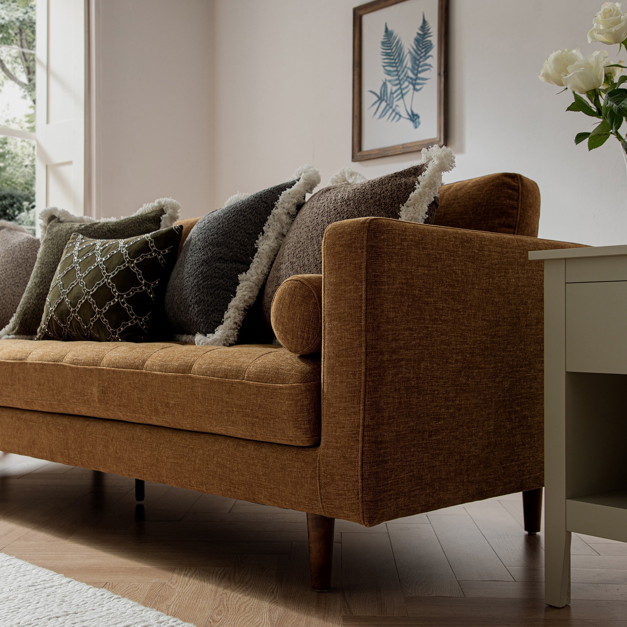 Henrietta Large 3-Seater Sofa, Spiced Honey Chenille
