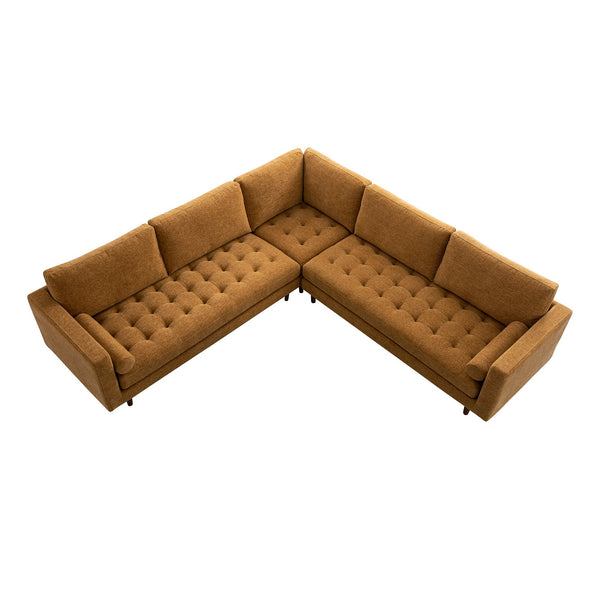Henrietta 5+Seater Corner Sofa, Spiced Honey Chenille
