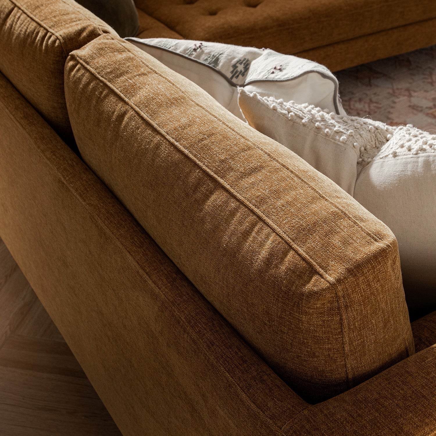 Henrietta 5+Seater Corner Sofa, Spiced Honey Chenille