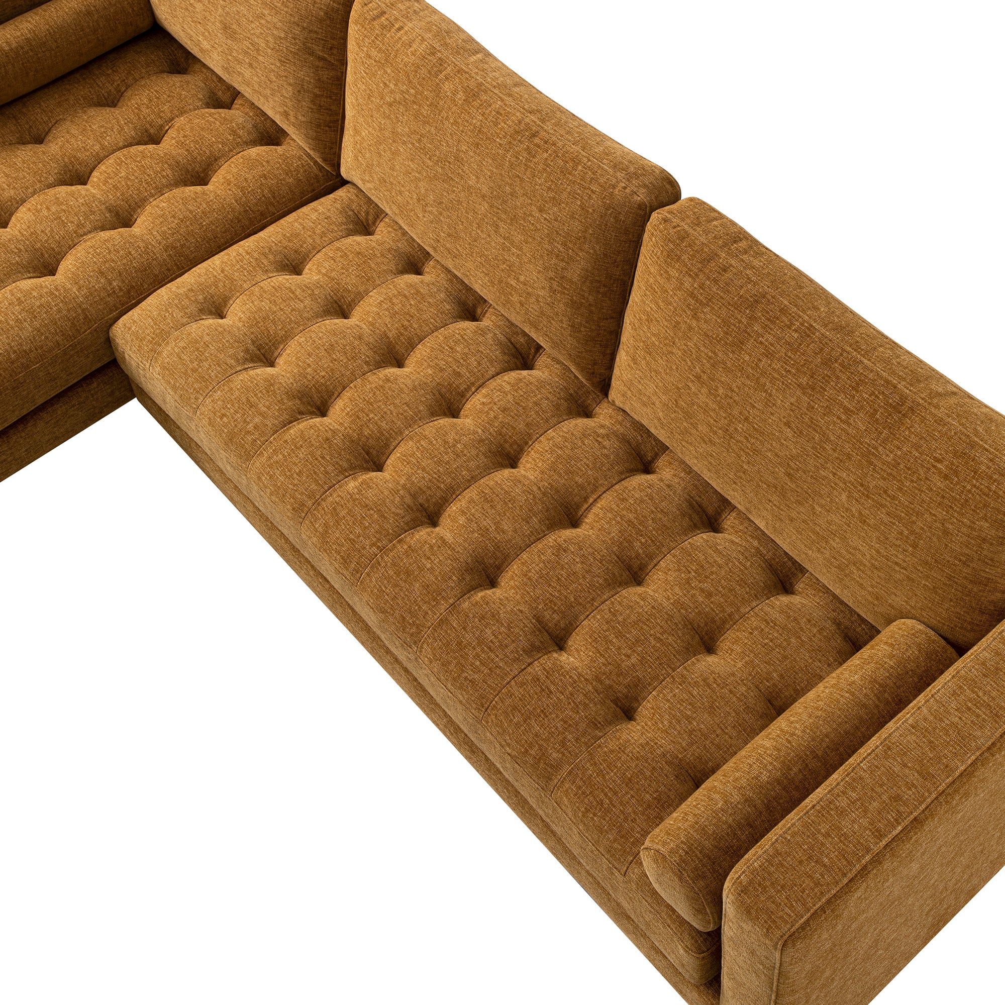 Henrietta Spiced Honey Chenille Grand 4-Seater Chaise End Sofa, Left Hand Facing