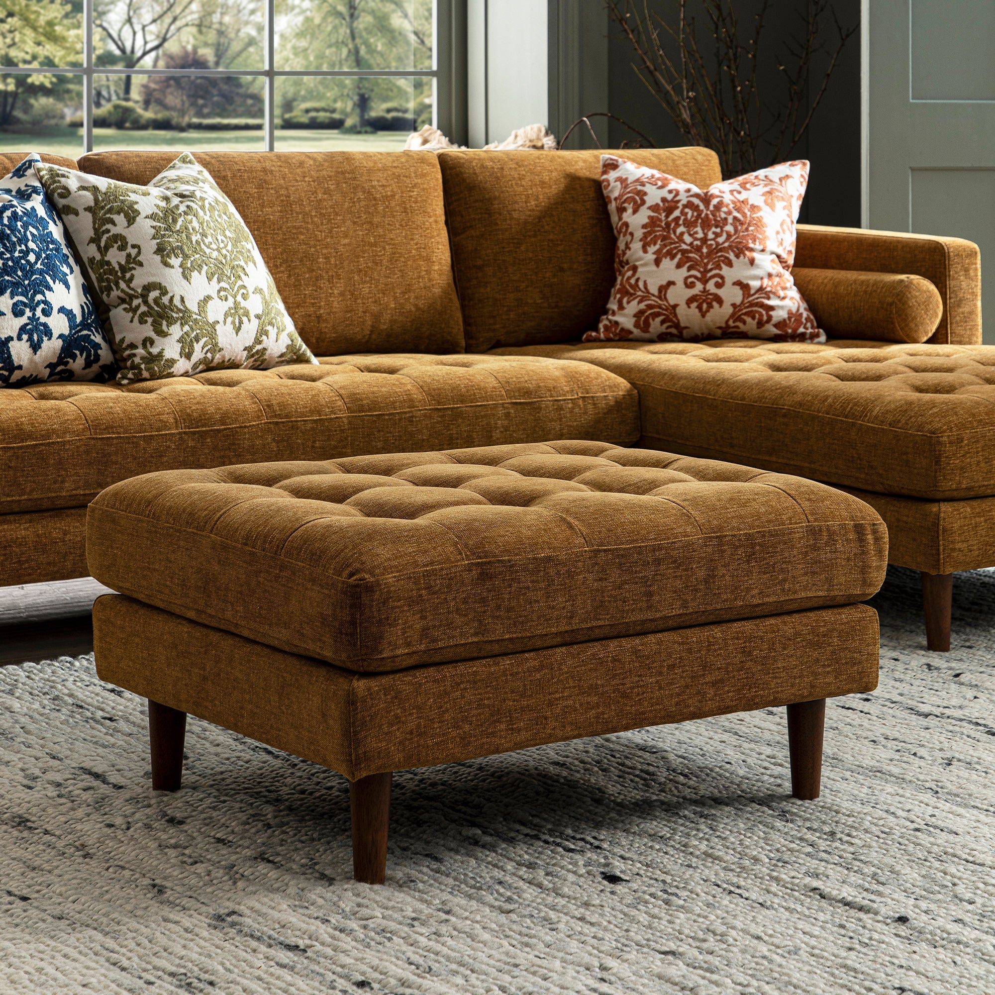 Henrietta Ottoman, Spiced Honey Chenille