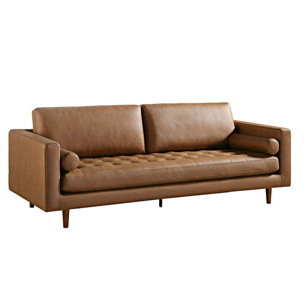 Henrietta Large 3-Seater Sofa, Tan Faux Suede