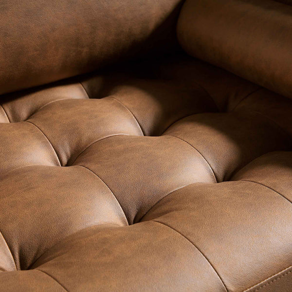 Henrietta Large 3-Seater Sofa, Tan Faux Suede