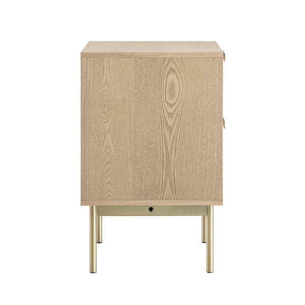 Richmond Ridged 2 Drawer Nightstand, Light Ash