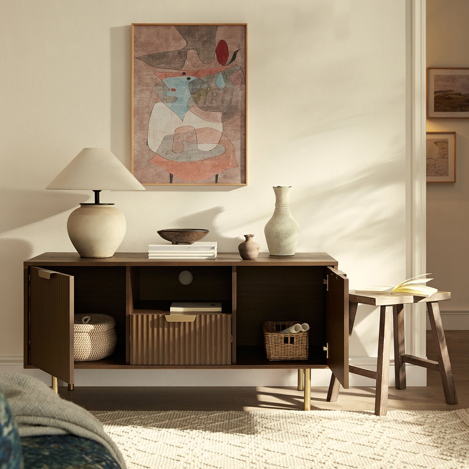 Richmond Ridged TV Unit, Dark Ash