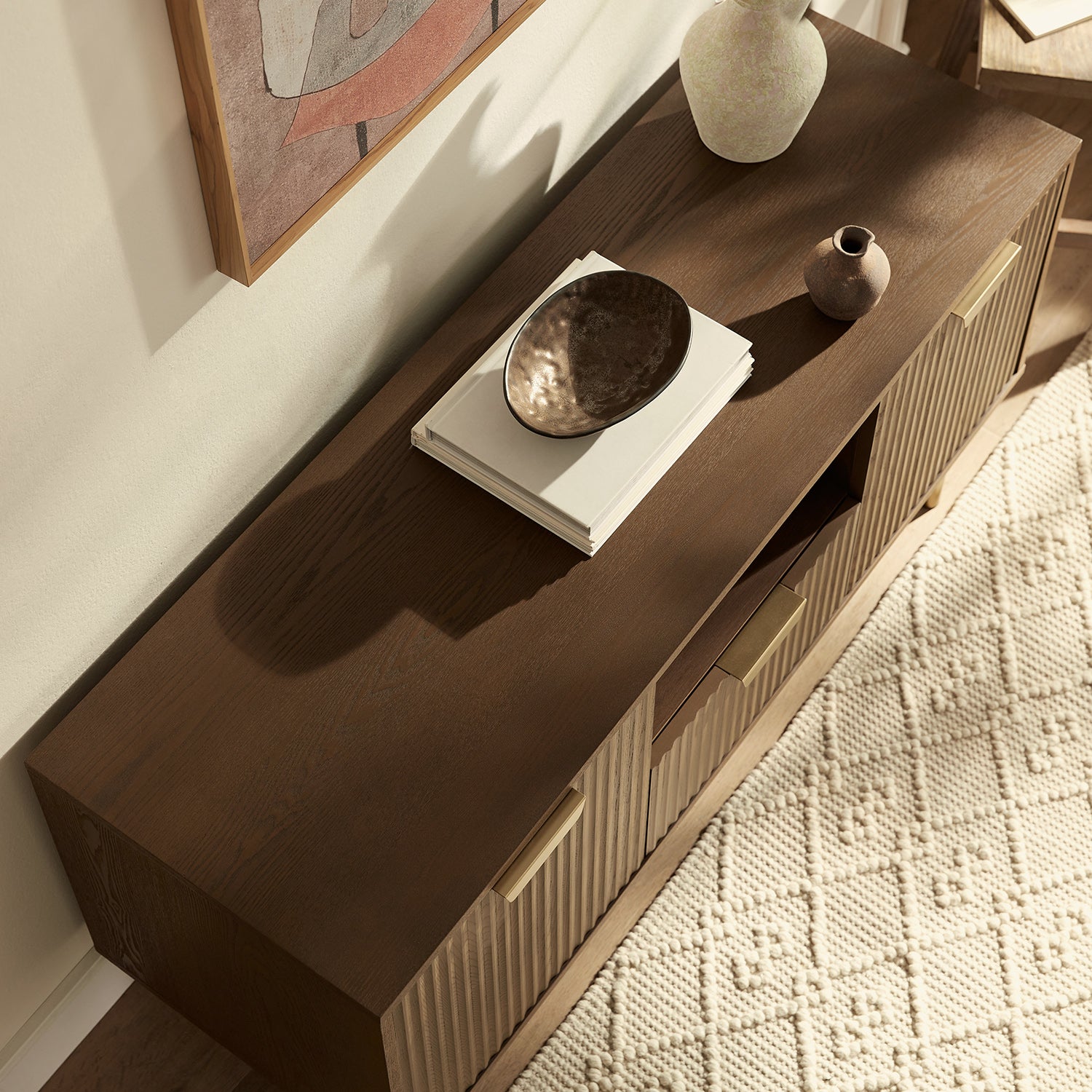 Richmond Ridged TV Unit, Dark Ash