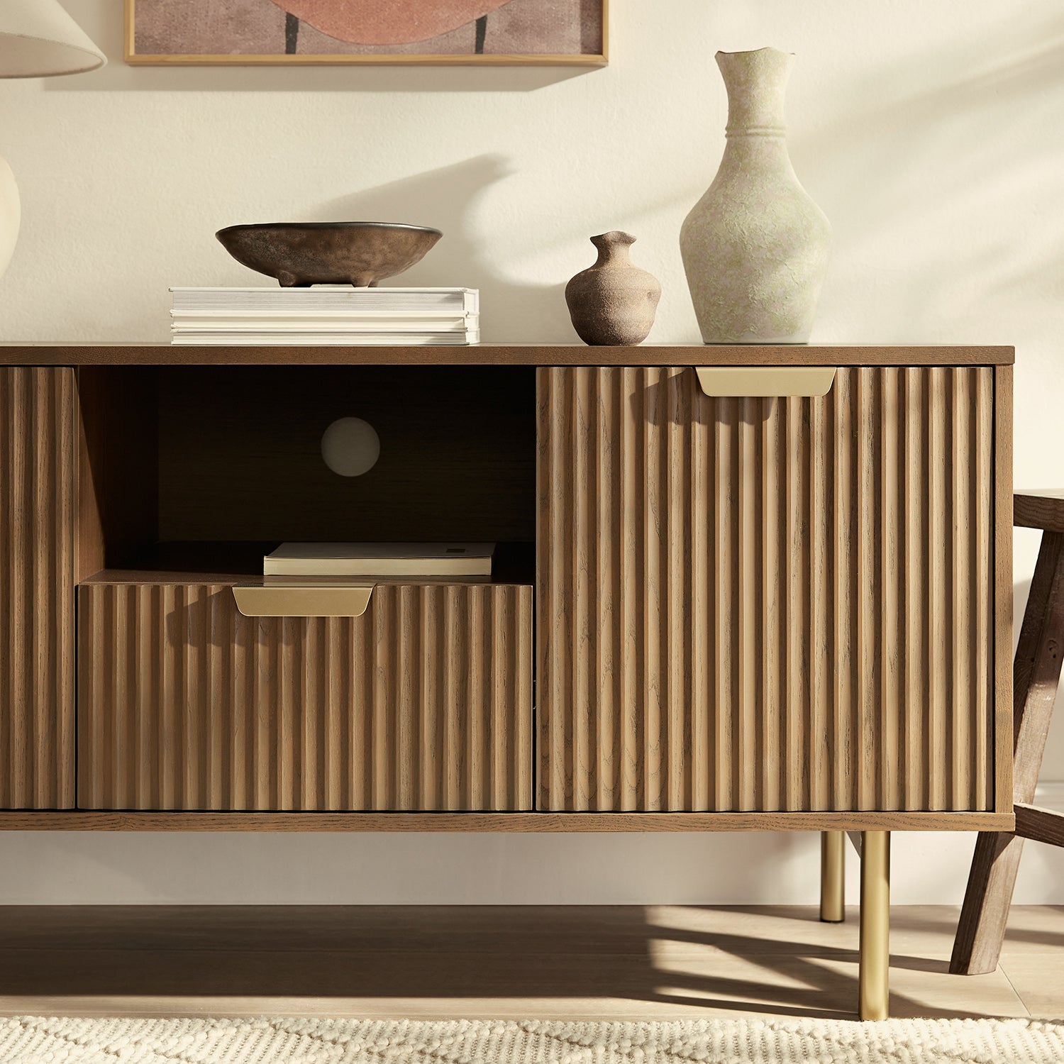 Richmond Ridged TV Unit, Dark Ash