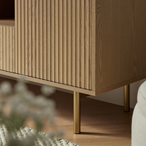 Richmond Ridged TV Unit, Light Ash