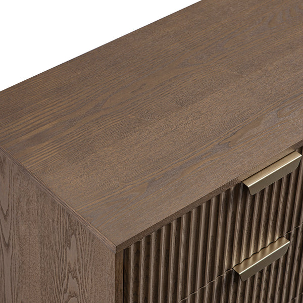 Richmond Ridged Wide 6 Drawer Dresser, Dark Ash