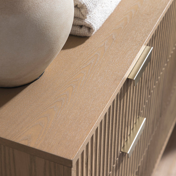 Richmond Ridged Wide 6 Drawer Dresser, Light Ash