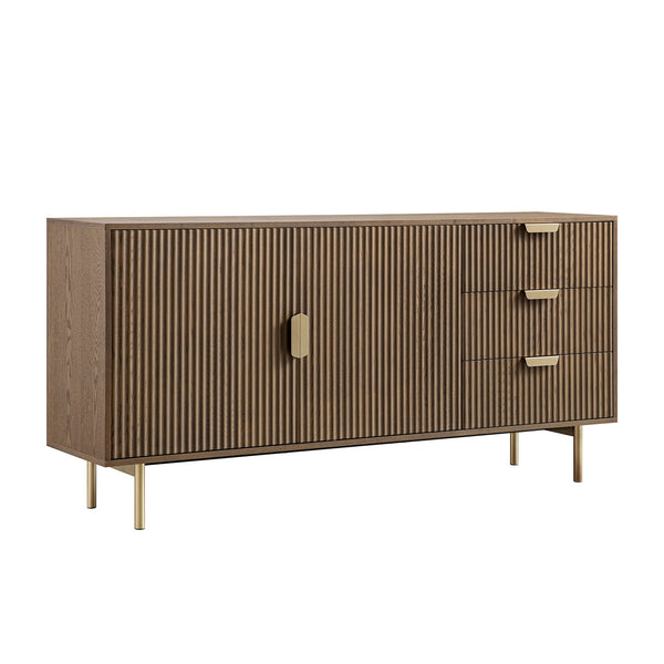 Richmond Ridged Large Sideboard, Dark Ash