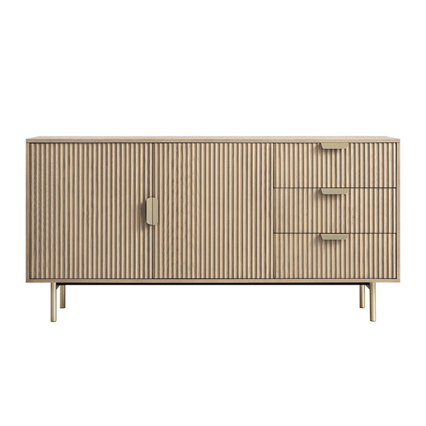 Richmond Ridged Large Sideboard, Light Ash
