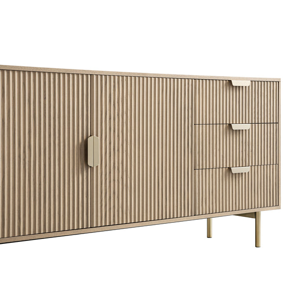Richmond Ridged Large Sideboard, Light Ash