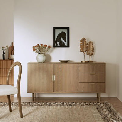 Richmond Ridged Large Sideboard, Light Ash