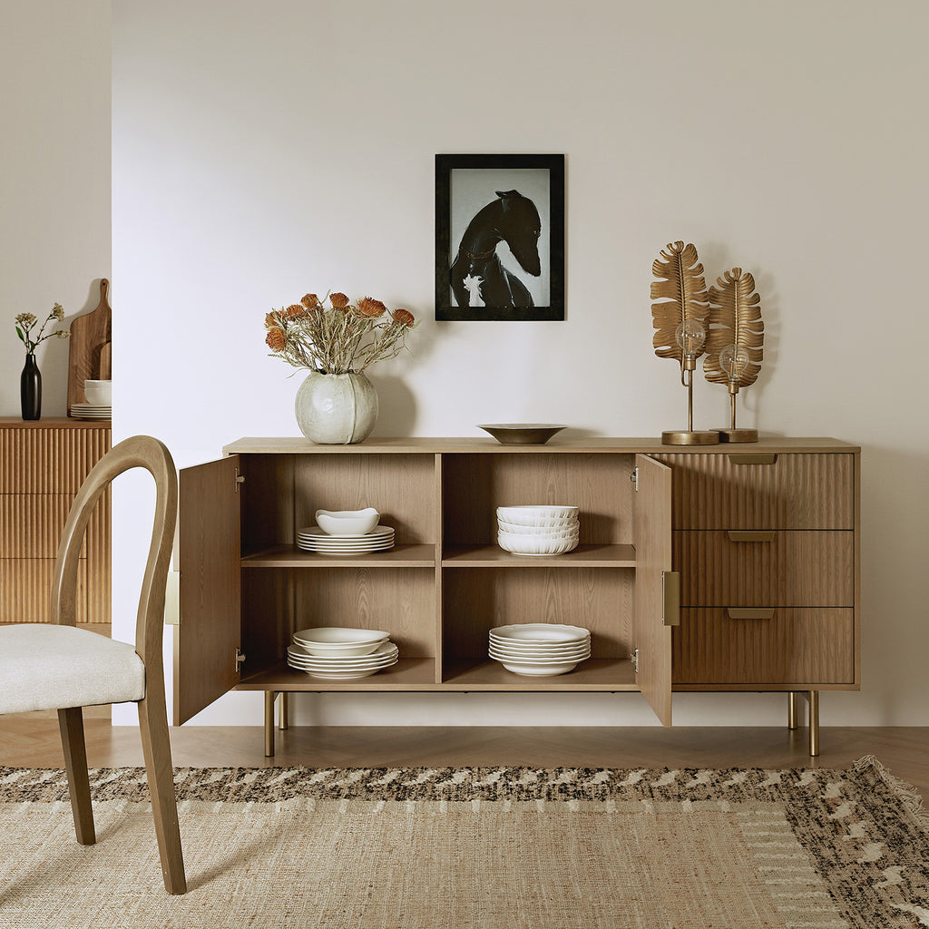 Richmond Ridged Large Sideboard, Light Ash | daals.com