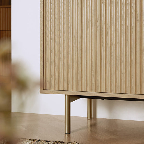 Richmond Ridged Large Sideboard, Light Ash