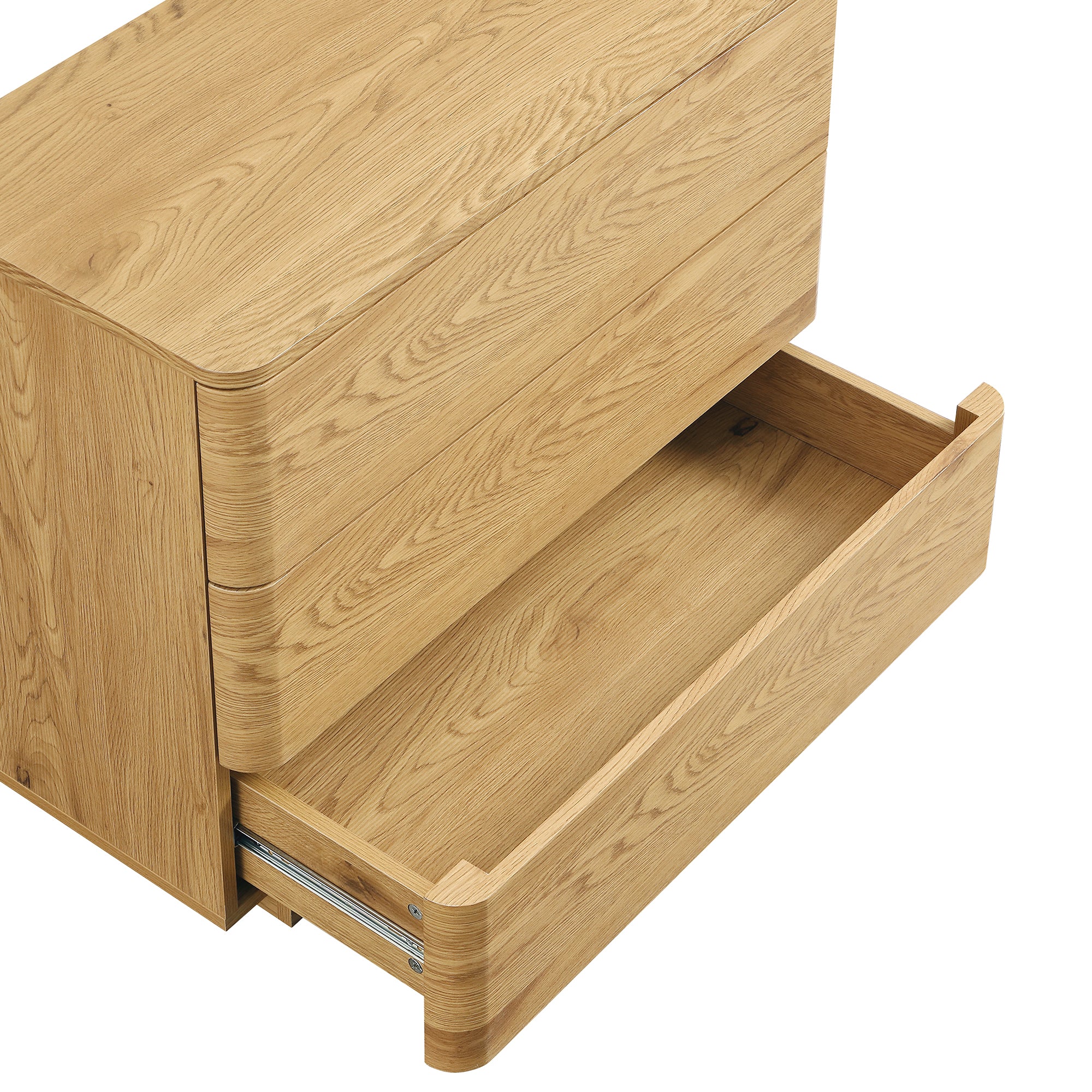 Drawer Rounded Esge Agnes Curved Edge 3 Drawer Dresser, Natural | daals.com