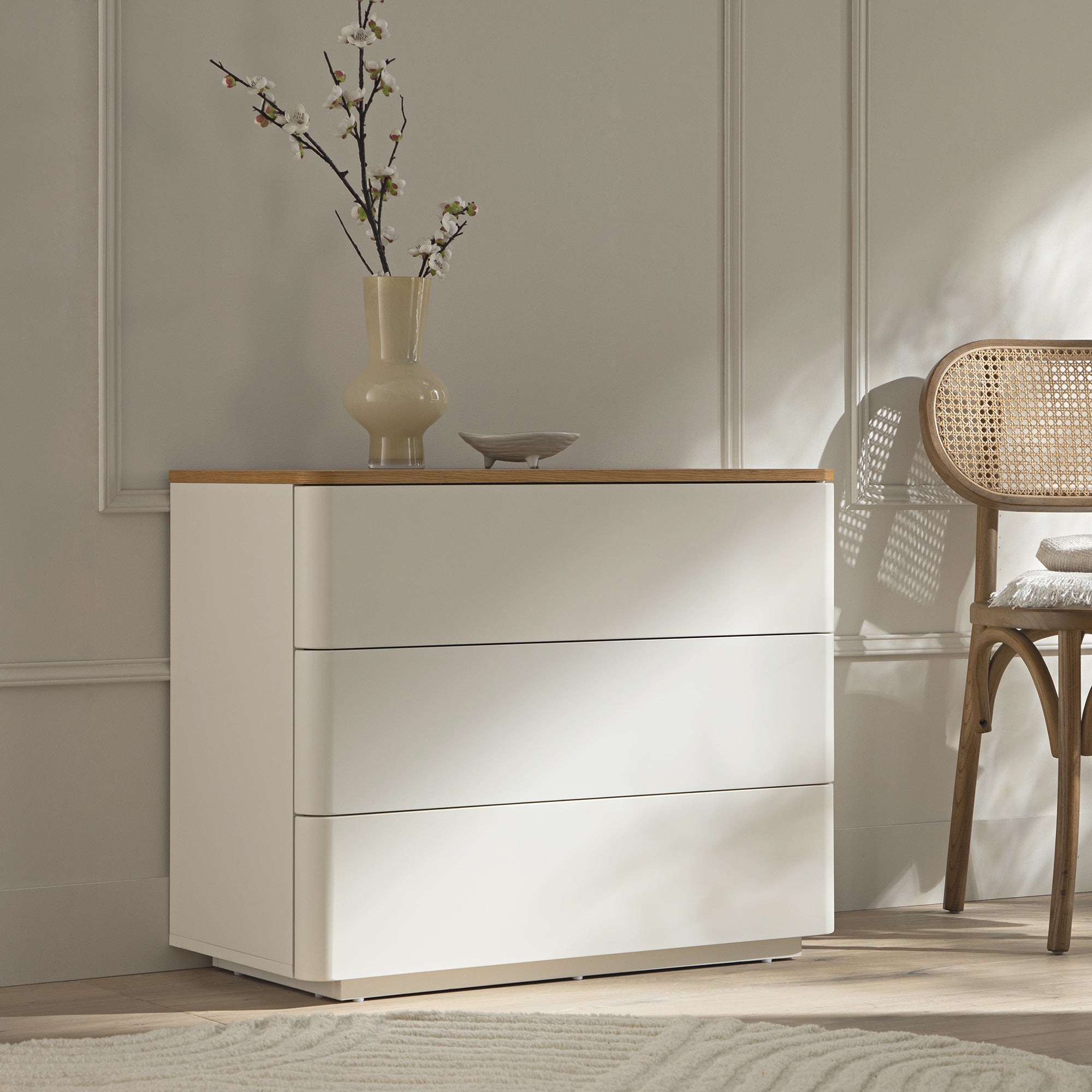 Agnes Curved Edge 3 Drawer Dresser Agnes Curved Edge 3 Drawer Dresser