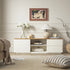 Agnes Curved Edge 59in. Wide TV Unit, Off White with Oak Top