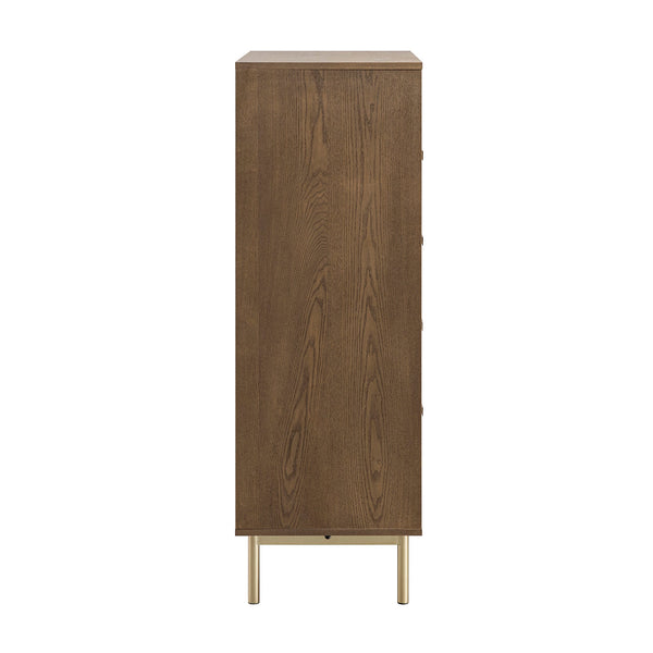 Richmond Ridged 5 Drawer Dresser, Dark Ash