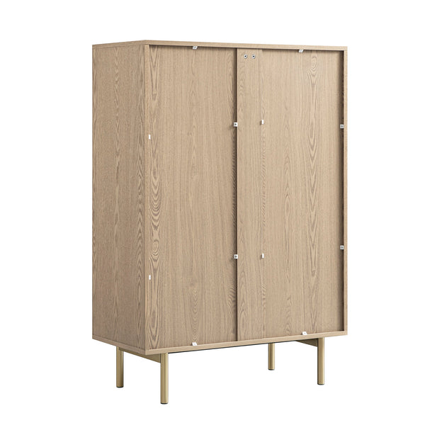 Richmond Ridged 5 Drawer Dresser, Light Ash