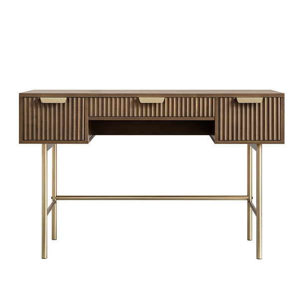Richmond Ridged Vanity Table, Dark Ash