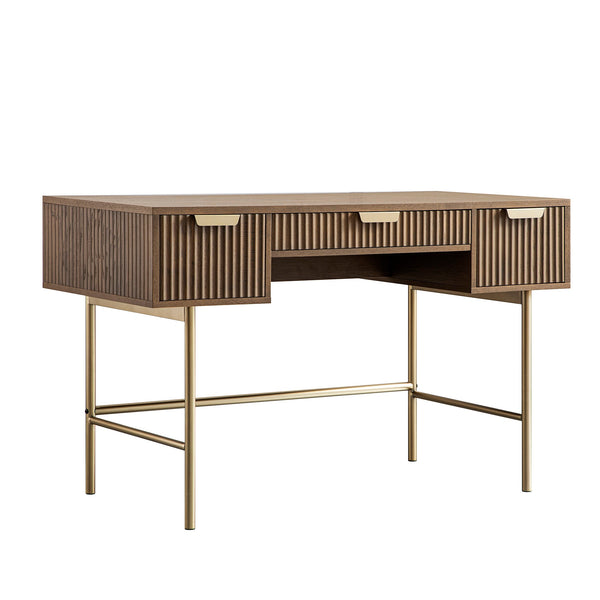 Richmond Ridged Vanity Table, Dark Ash