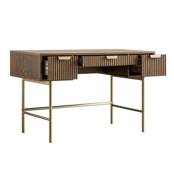 Richmond Ridged Vanity Table, Dark Ash