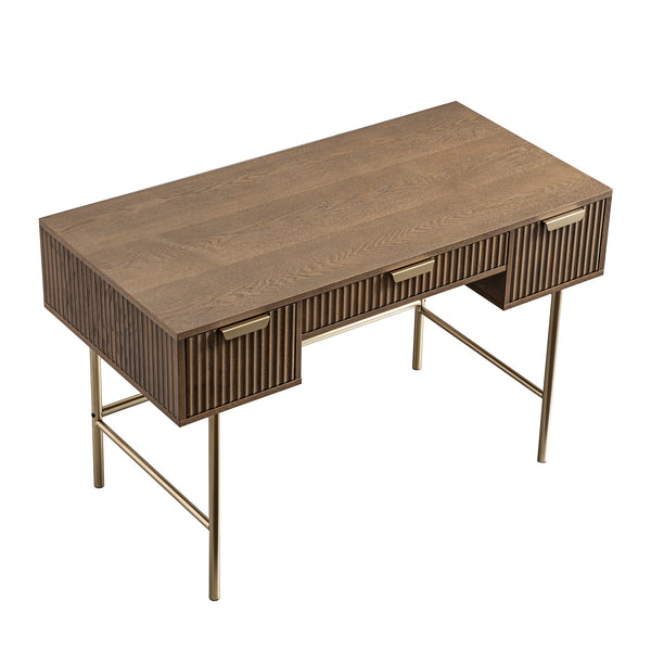 Richmond Ridged Vanity Table, Dark Ash