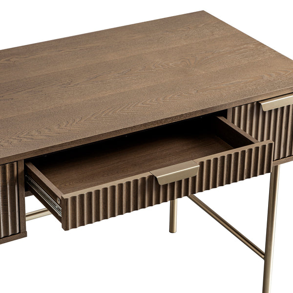 Richmond Ridged Vanity Table, Dark Ash