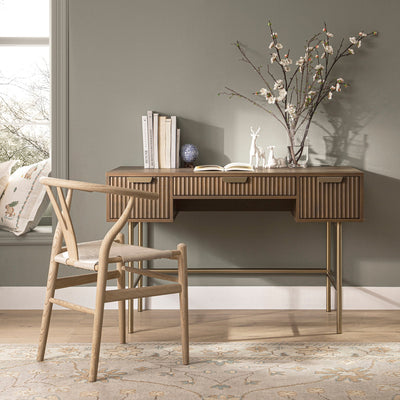 Richmond Ridged Vanity Table, Dark Ash