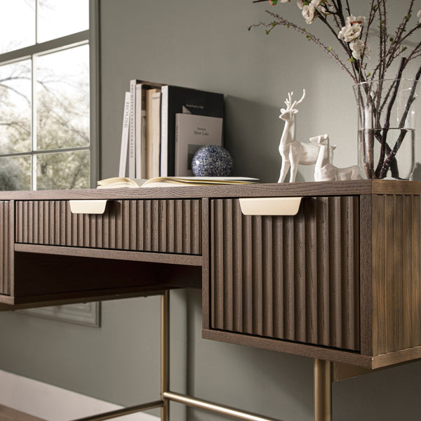 Richmond Ridged Vanity Table, Dark Ash