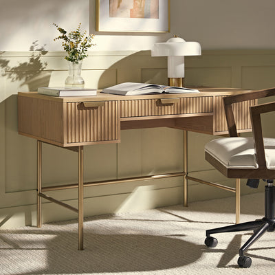 Richmond Ridged Vanity Table, Light Ash