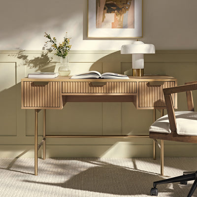 Richmond Ridged Vanity Table, Light Ash