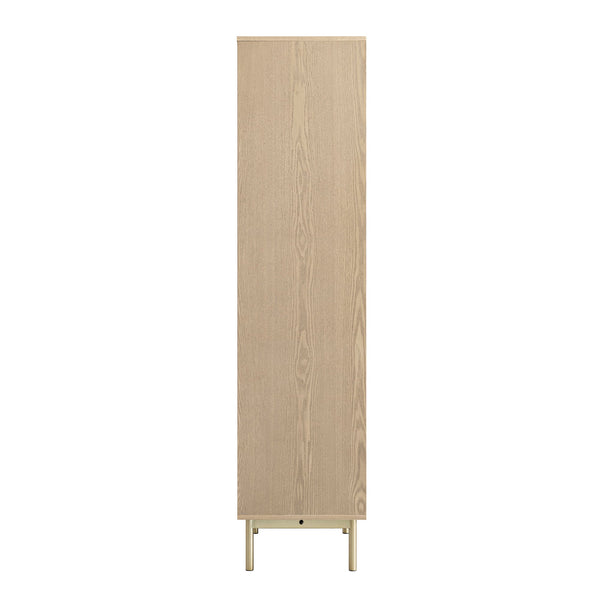 Richmond Ridged Tall Bookcase with Doors, Light Ash