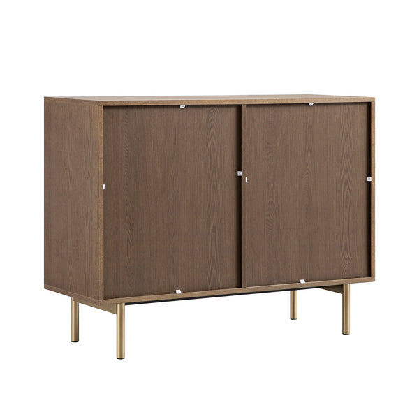 Richmond Ridged 2-Door Cabinet with Drawers, Dark Ash