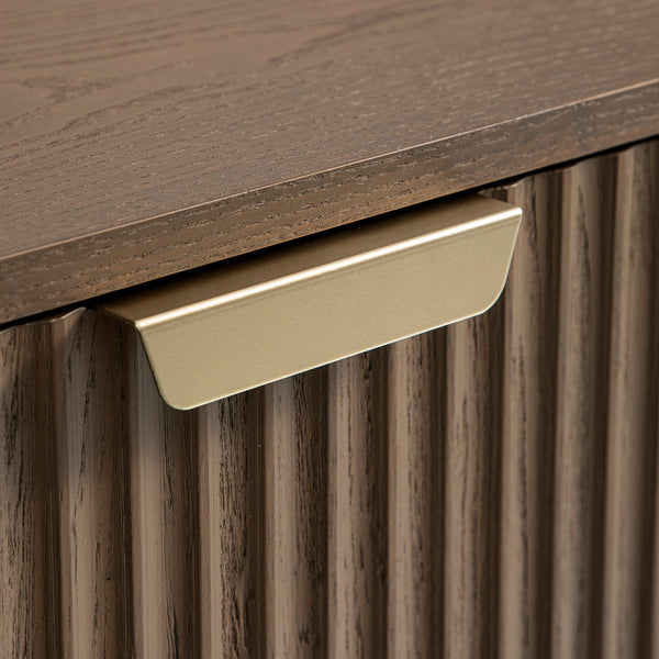 Richmond Ridged 2-Door Cabinet with Drawers, Dark Ash