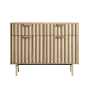 Richmond Ridged 2-Door Cabinet with Drawers, Light Ash