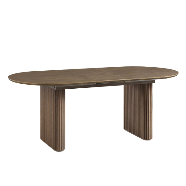 Maru Oval 6-8 Seater Extending Oak Pedestal Dining Table, Silver Oak