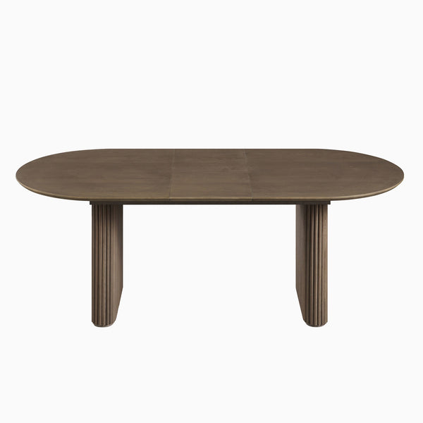 Maru Oval 6-8 Seater Extending Oak Pedestal Dining Table, Silver Oak