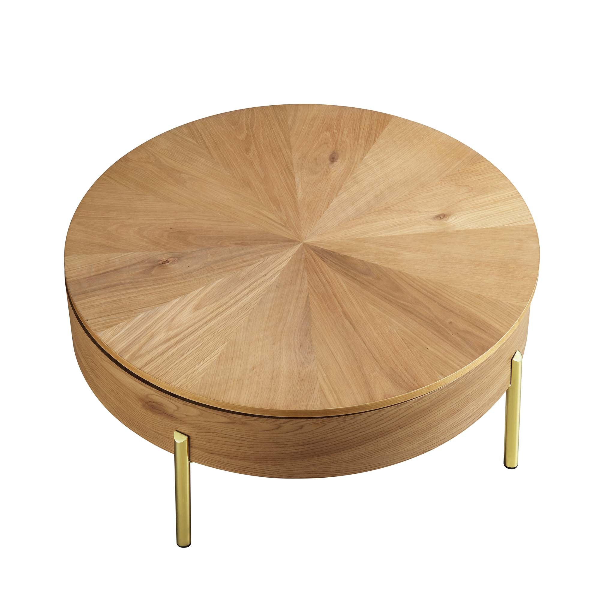 Bohdi Oak Round Rotating Coffee Table | daals.com
