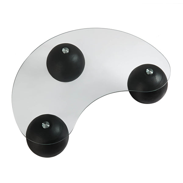 Sveti Curved Glass Coffee Table, Black