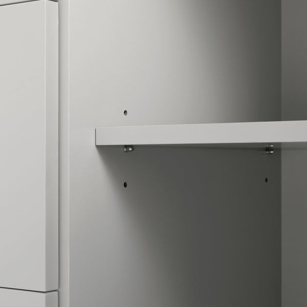 Agnes Curved Edge 2 Door 3 Drawer Wide Sideboard, Dove Gray with Oak Top