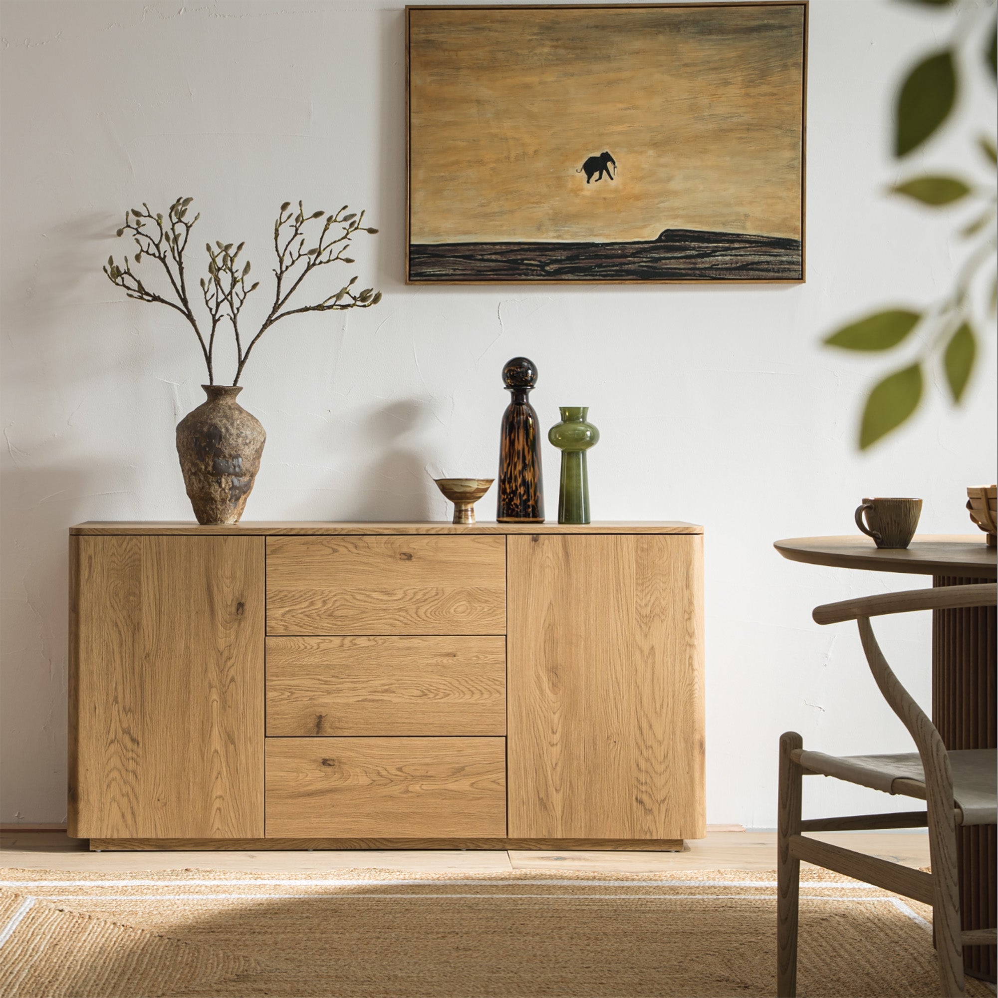 Agnes Curved Edge 2 Door 3 Drawer Wide Sideboard Natural Daals Agnes Curved Edge 2 Door 3 Drawer Wide Sideboard Natural Daals