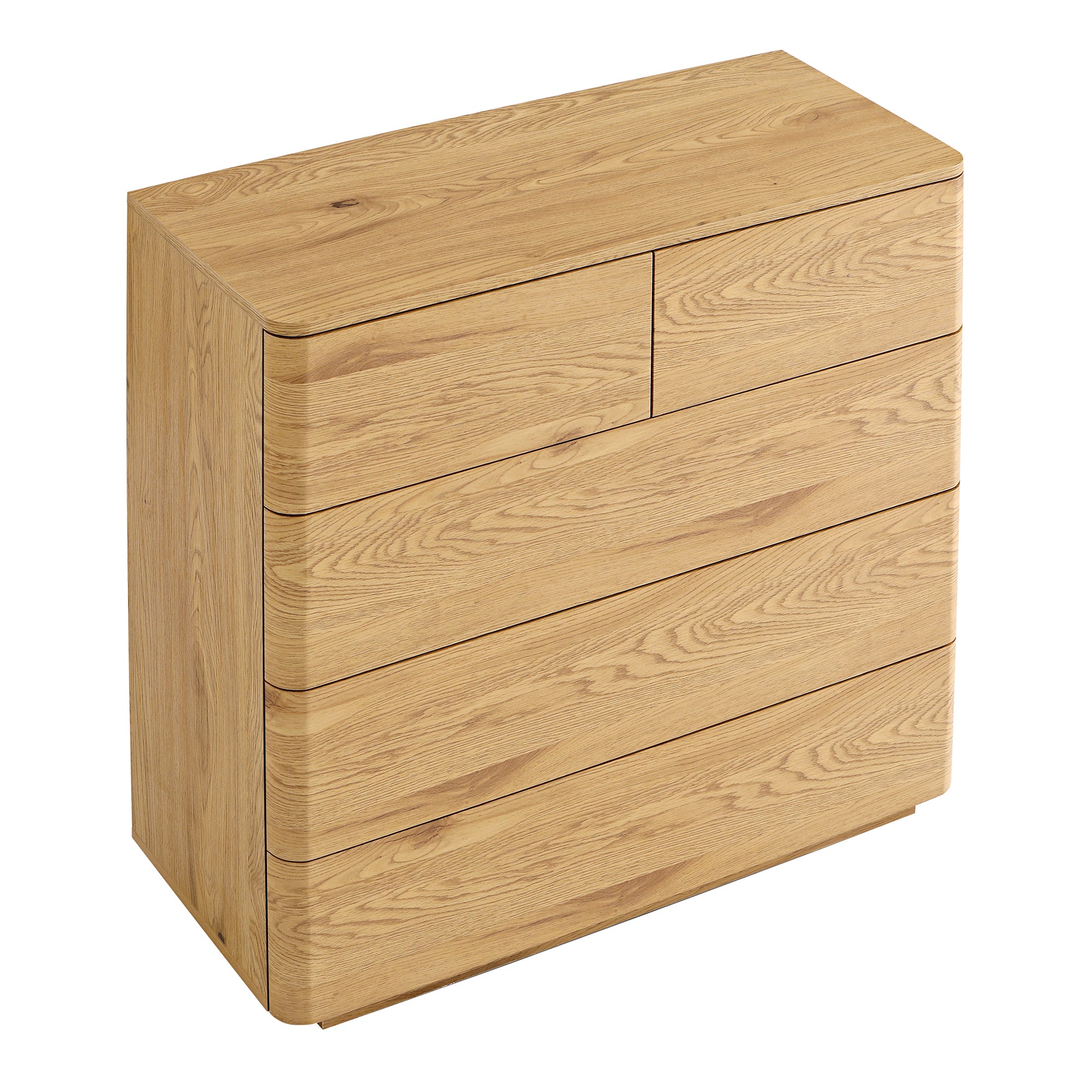 Drawer Rounded Esge Agnes Curved Edge 5 Drawer Dresser, Natural | daals.com