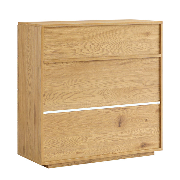 Agnes Curved Edge 5 Drawer Dresser, Natural