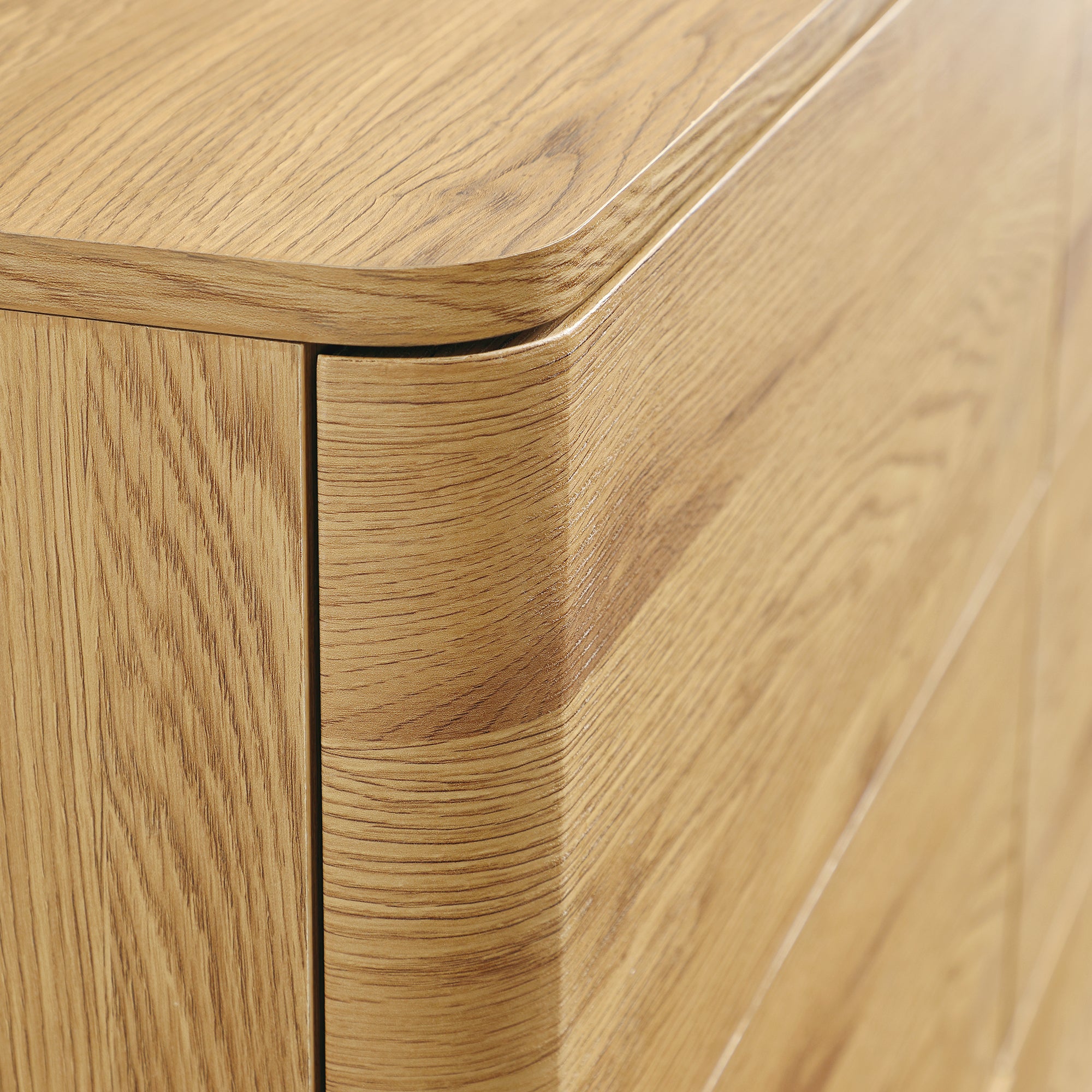 Drawer Rounded Esge Agnes Curved Edge 6 Drawer Dresser, Natural | daals.com