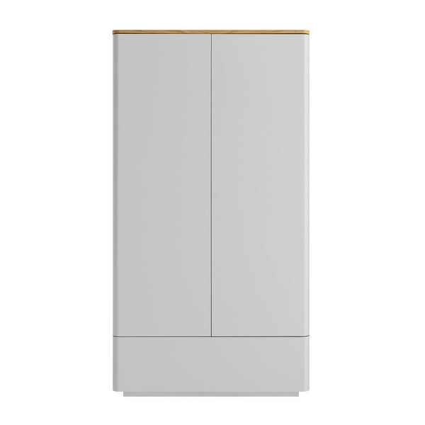 Agnes Curved Edge Double Closet, Dove Gray with Oak Top