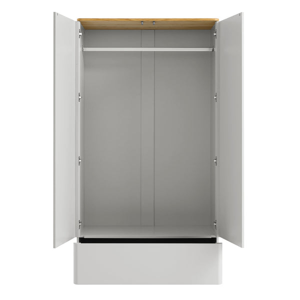 Agnes Curved Edge Double Closet, Dove Gray with Oak Top
