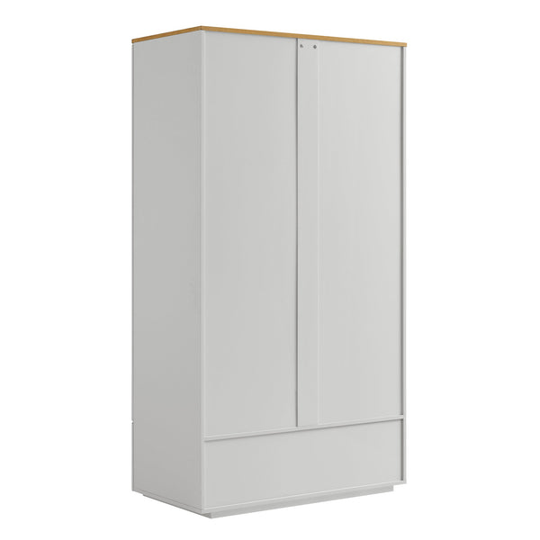 Agnes Curved Edge Double Closet, Dove Gray with Oak Top